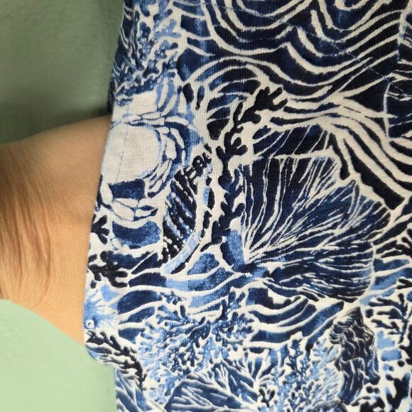 J Jill Womens M Sleeveless Henley Dress Blue Marine Coastal Garden Vacation - Picture 4 of 8